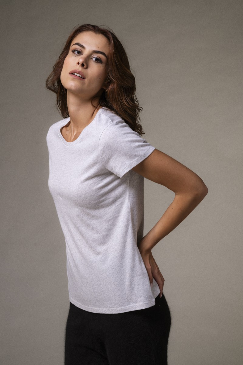 Majestic Filatures | T-shirt basica bianca in Cotone Deluxe