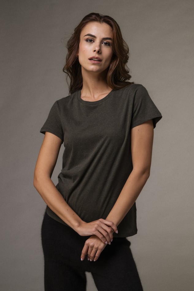 Majestic Filatures | T-shirt basica bianca in Cotone Deluxe