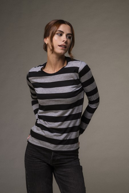 Majestic Filatures | T-shirt girocollo a righe in viscosa