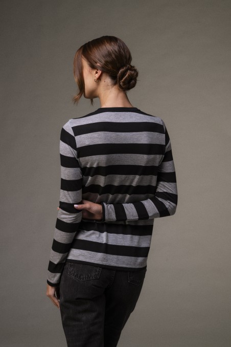 Majestic Filatures | T-shirt girocollo a righe in viscosa