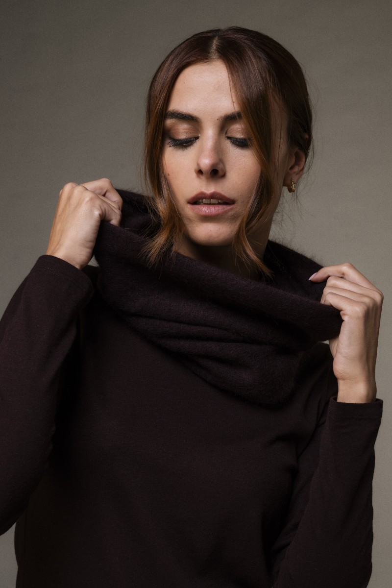 Majestic Filatures |  Combo sciarpa e top in raccoon nero