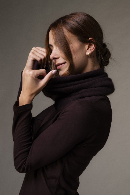 Majestic Filatures |  Combo sciarpa e top in raccoon nero