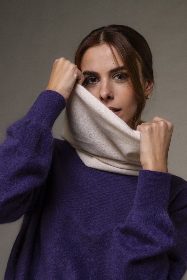 Majestic Filatures |  Combo sciarpa e top in raccoon nero 2