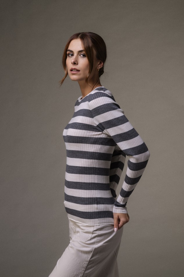 Majestic Filatures | Maglia girocollo a costine 2