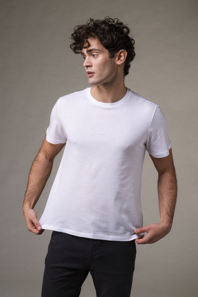 Majestic Filatures | T-shirt girocollo in Cotone Silk Touch 2
