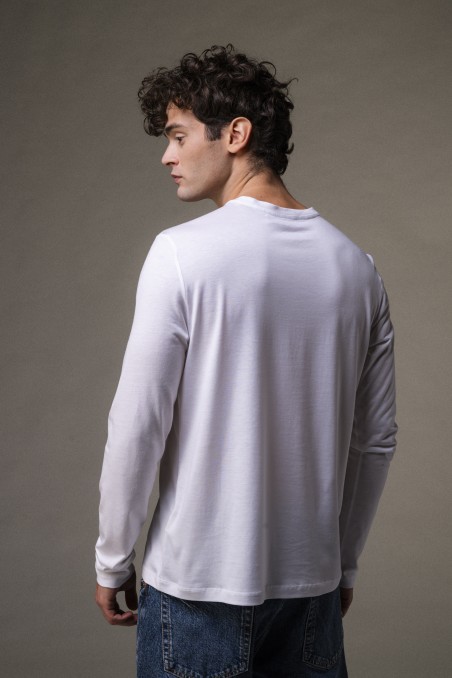 Majestic Filatures | T-shirt girocollo in Lyocell maniche lunghe