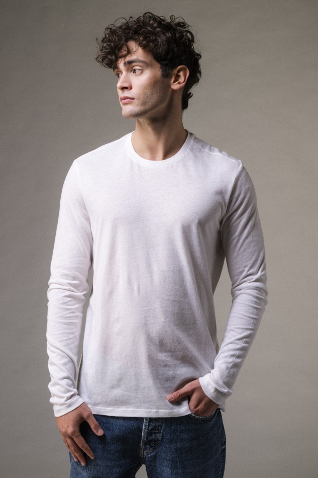 Majestic Filatures | T-shirt girocollo in cotone e cashmere