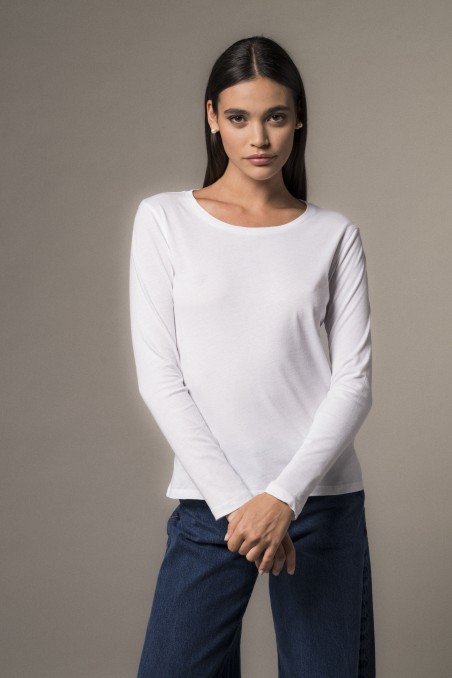 Majestic Filatures | T-shirt basica a maniche lunghe in Cotone Deluxe