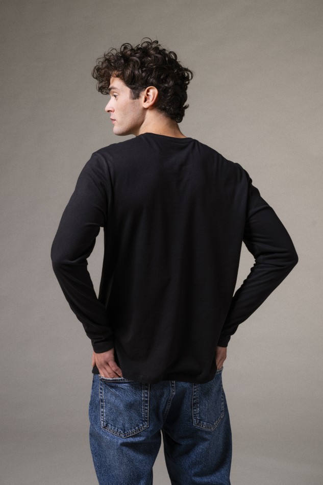 T-shirt girocollo a maniche lunghe in Cotone Deluxe 2