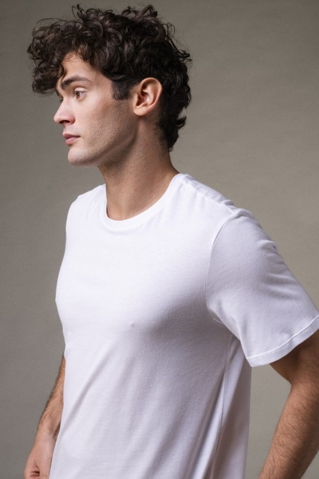 T-shirt girocollo in Cotone Silk Touch