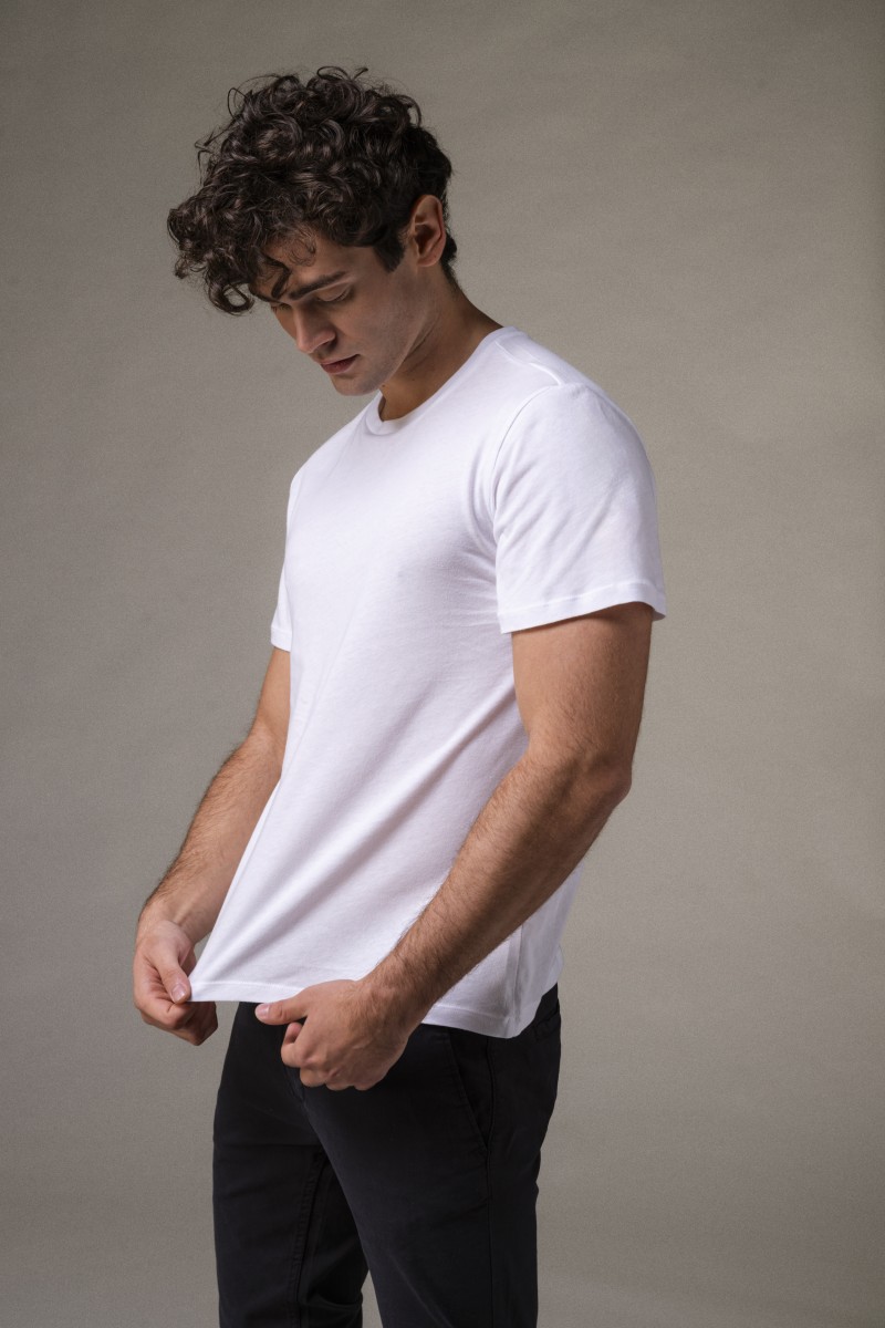 T-shirt girocollo in Cotone Silk Touch