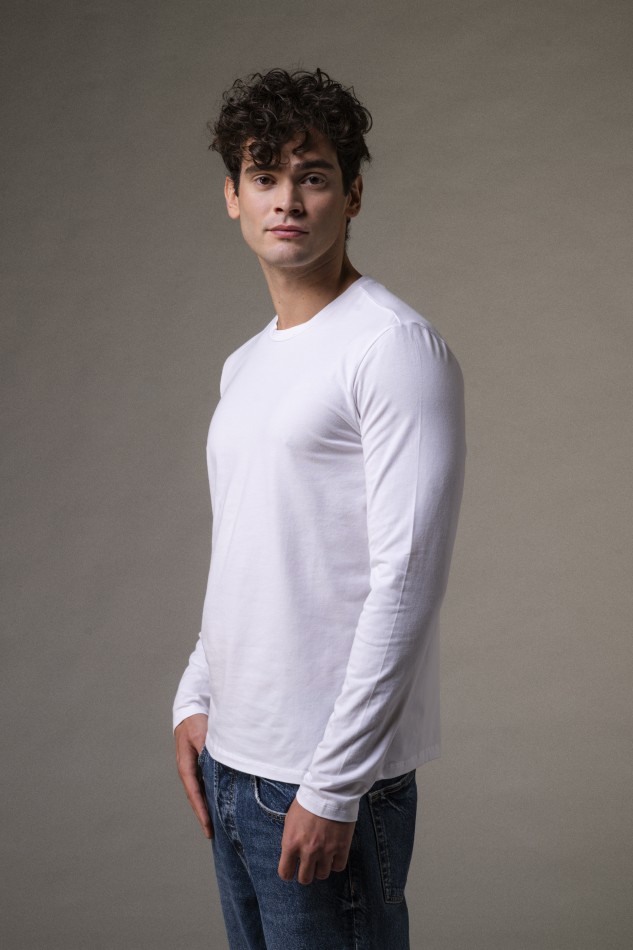 T-shirt girocollo a maniche lunghe slim 2