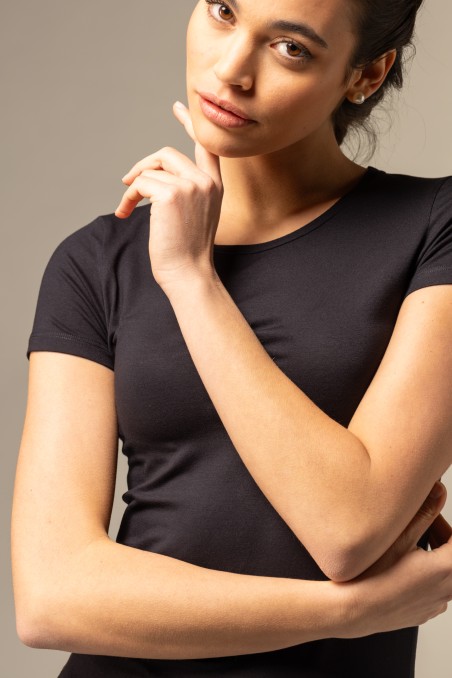 T-shirt slim in viscosa