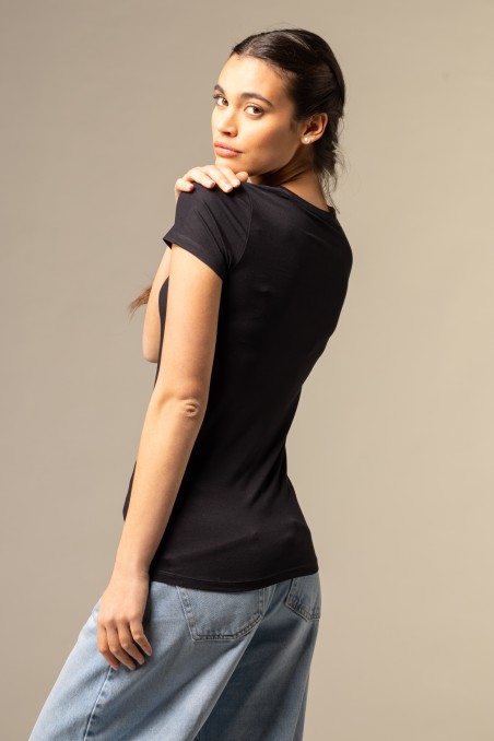 T-shirt slim in viscosa