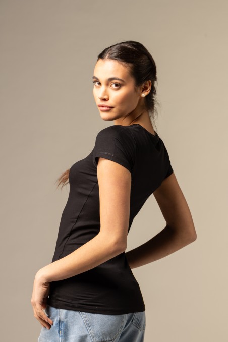 T-shirt slim in viscosa
