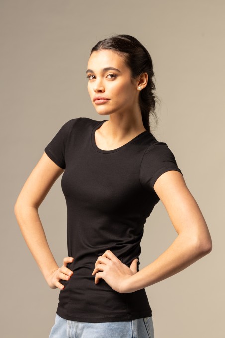 T-shirt slim in viscosa