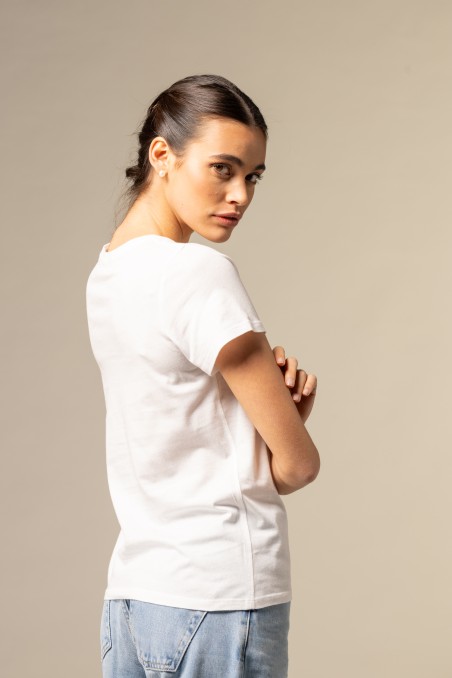 T-shirt girocollo basica in Cotone Silk Touch