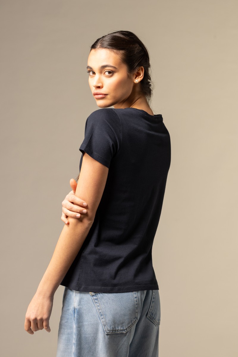 T-shirt girocollo basica in Cotone Silk Touch