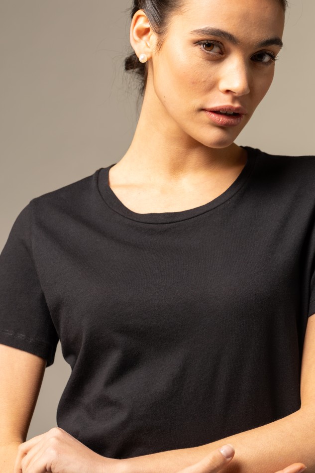 T-shirt girocollo basica in Cotone Silk Touch 2