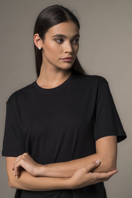 T-shirt over a maniche corte in Lyocell | Majestic Filatures