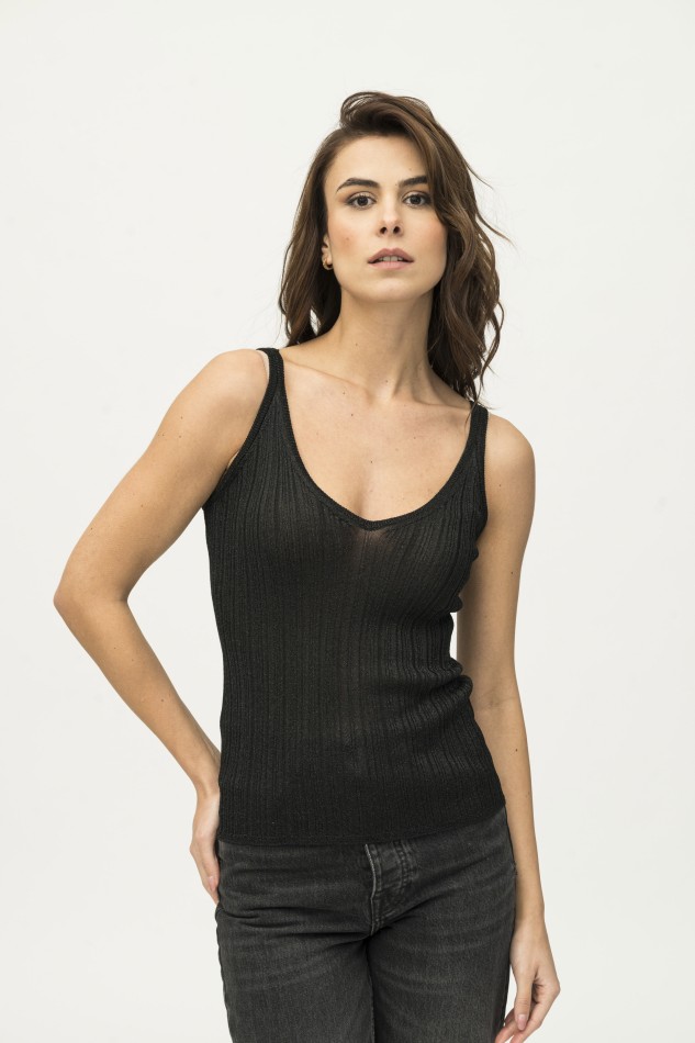Canotta in maglia lurex | Majestic Filatures