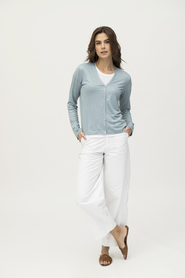 Majestic Filatures | Cardigan in lino slim