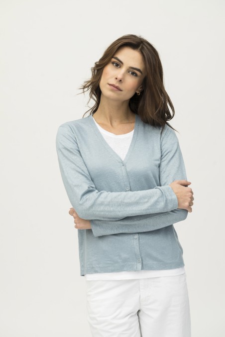 Majestic Filatures | Cardigan in lino slim