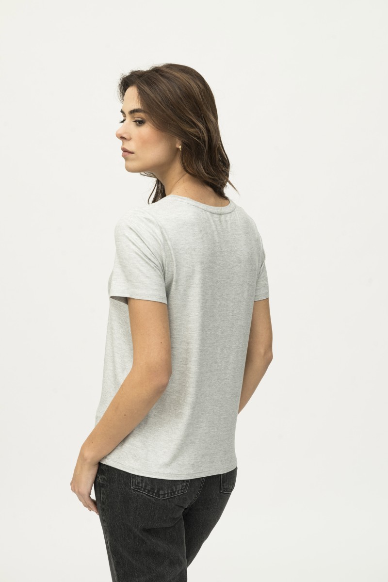 Majestic Filatures | T-shirt scollo a V in viscosa lurex