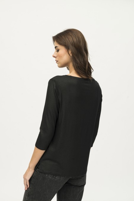 Majestic Filatures | T-shirt scollo a barca in viscosa lurex