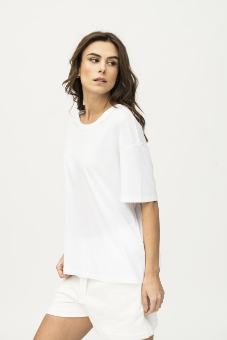 Majestic Filatures | T-shirt scollo a barca e maniche corte over