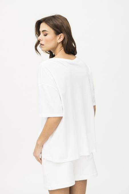 Majestic Filatures | T-shirt scollo a barca e maniche corte over