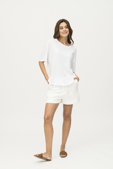 Majestic Filatures | T-shirt scollo a barca e maniche corte over