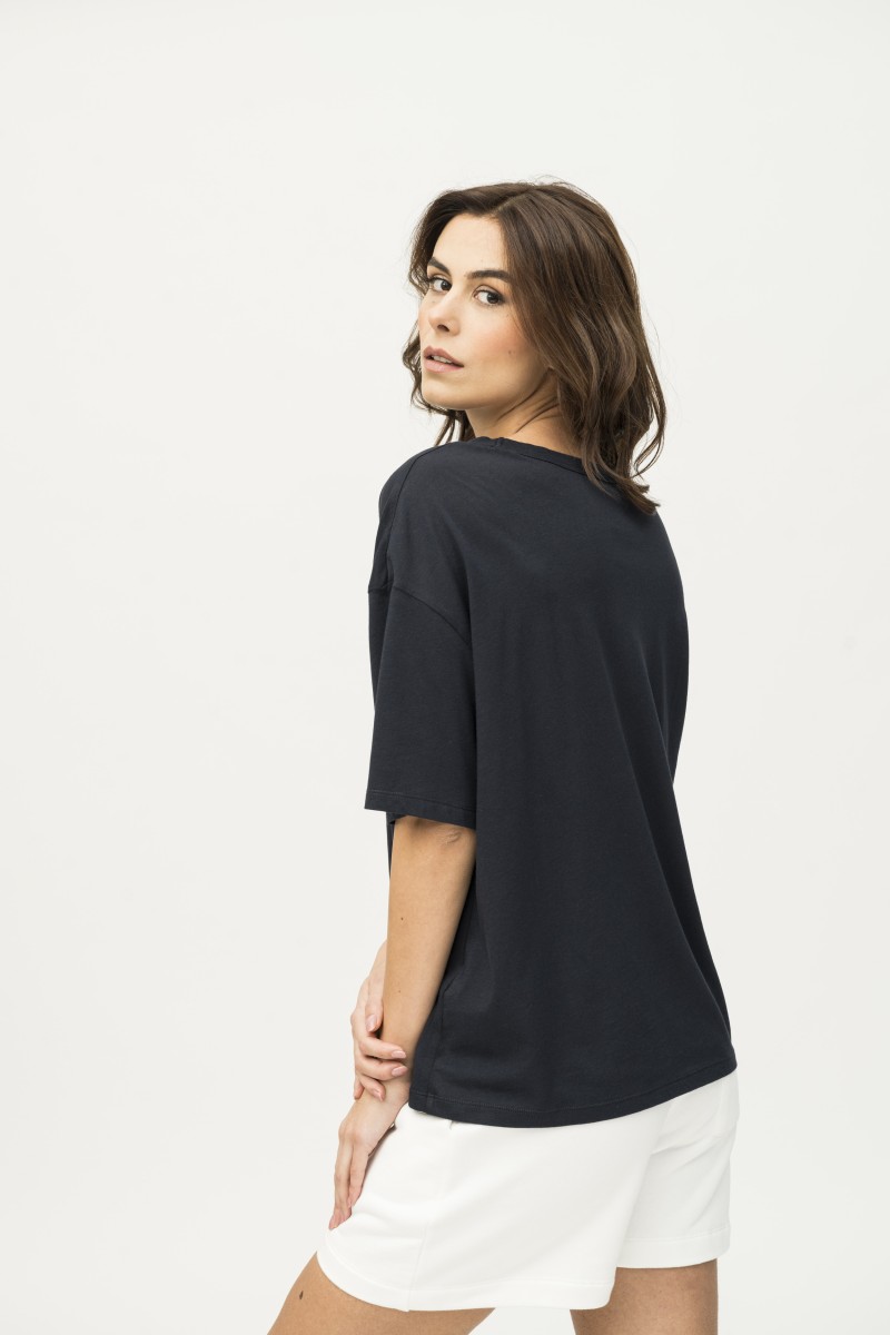 Majestic Filatures | T-shirt scollo a barca e maniche corte over