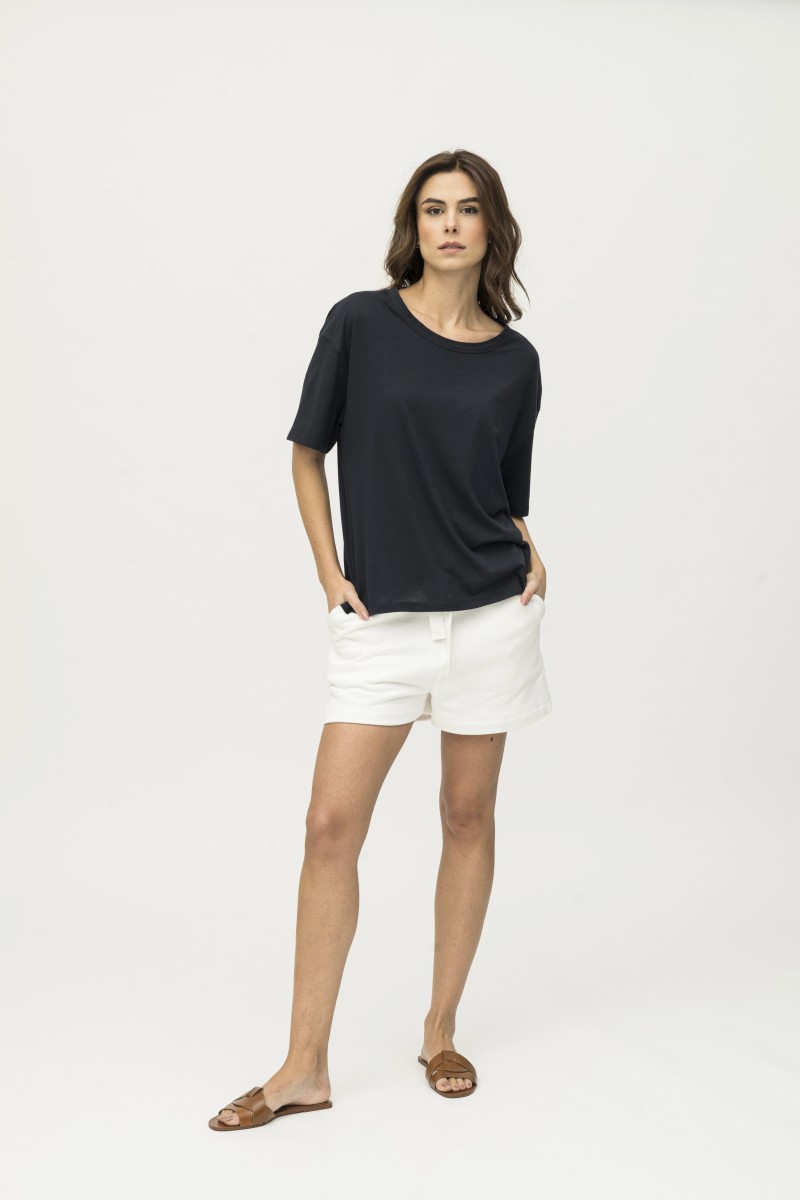 Majestic Filatures | T-shirt scollo a barca e maniche corte over