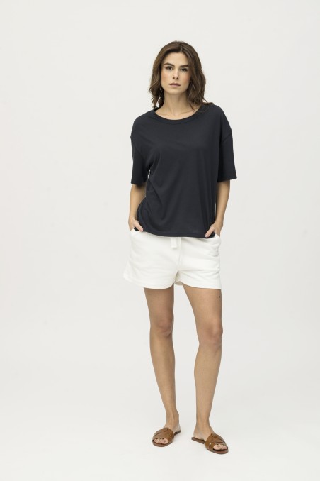 Majestic Filatures | T-shirt scollo a barca e maniche corte over