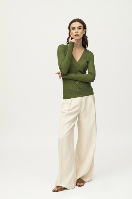 Majestic Filatures | Cardigan in maglia con trasparenze