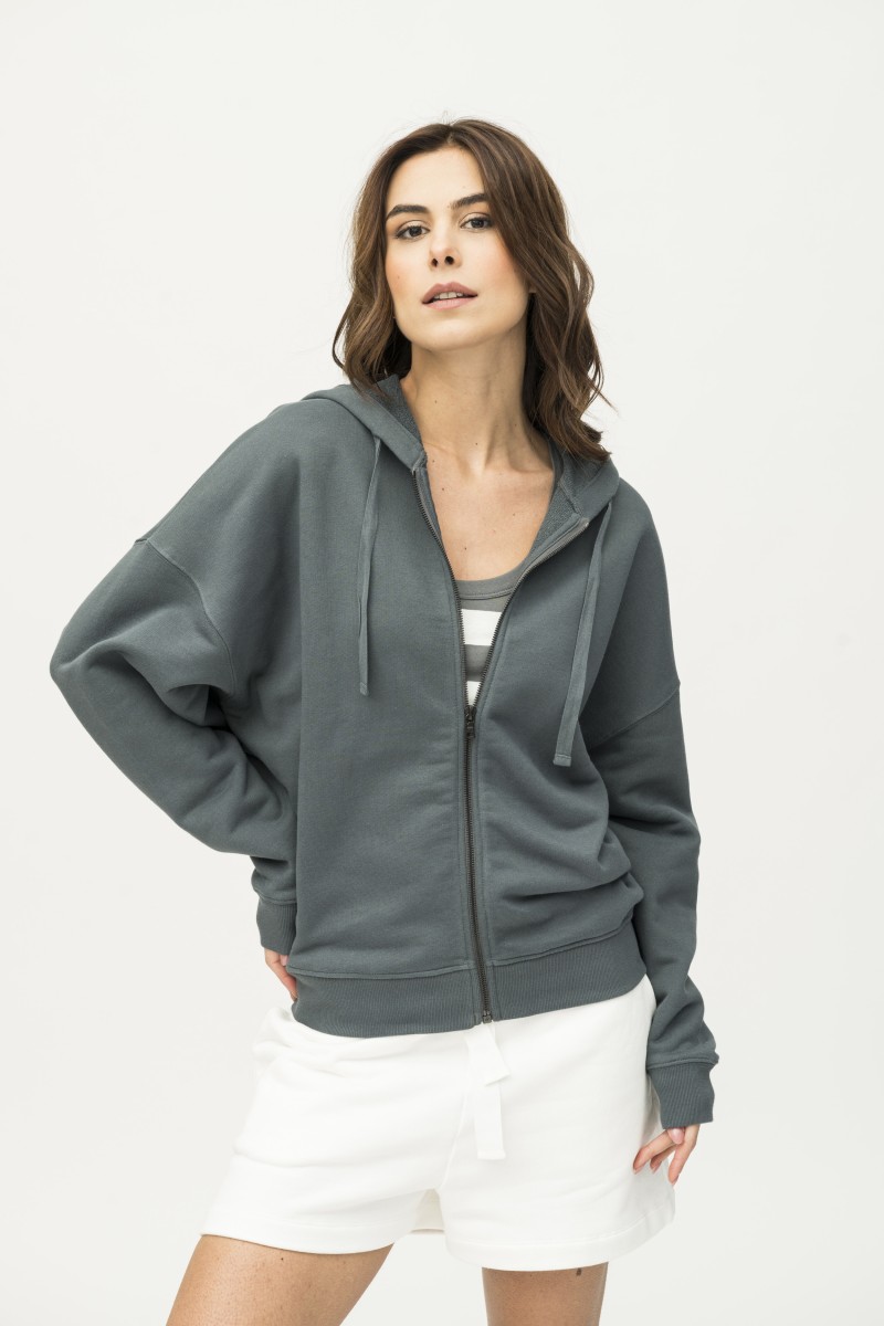 Majestic Filatures | Felpa in cotone con zip