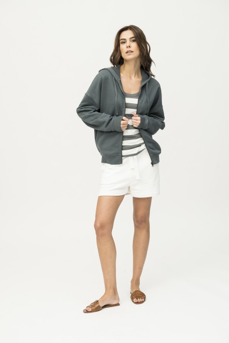 Majestic Filatures | Felpa in cotone con zip