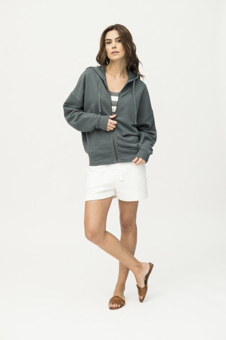 Majestic Filatures | Felpa in cotone con zip