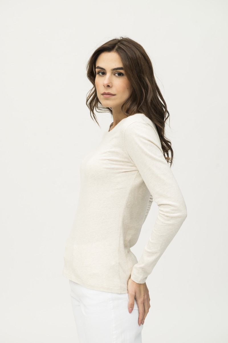 Majestic Filatures | T-shirt basica a maniche lunghe in Cotone Deluxe