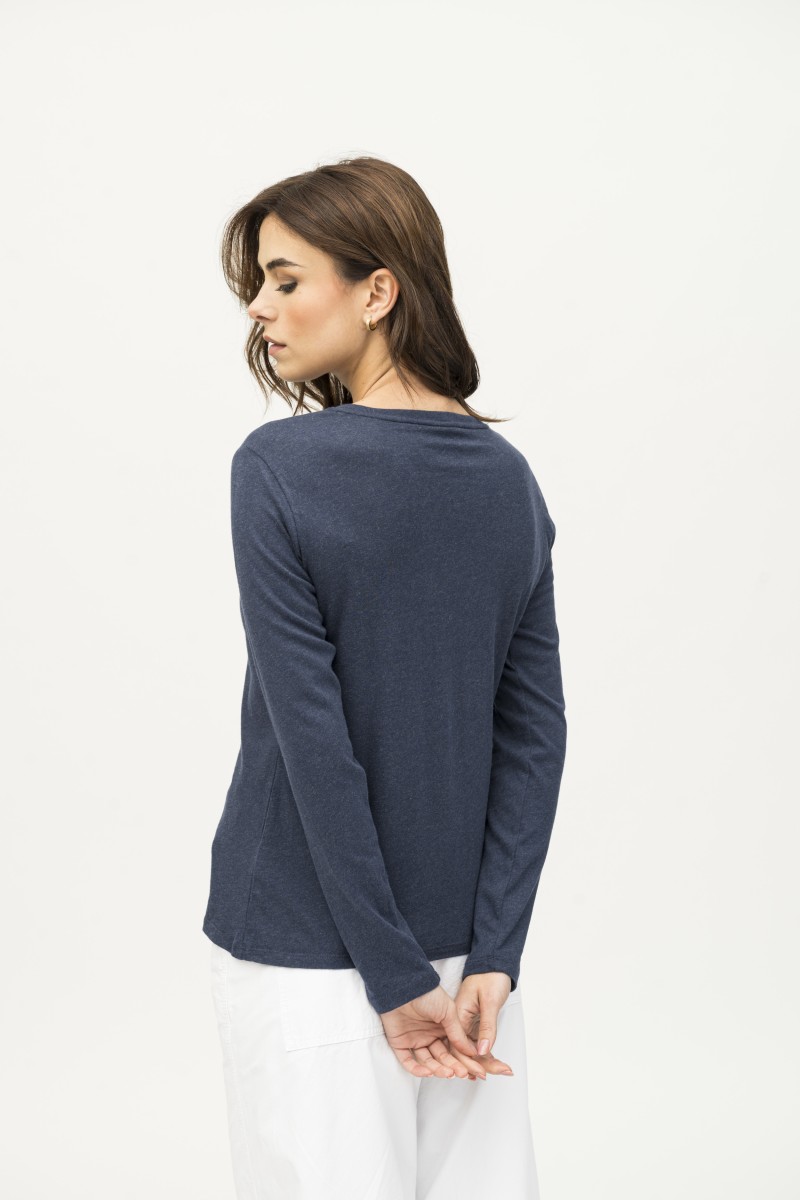 Majestic Filatures | T-shirt basica a maniche lunghe in Cotone Deluxe