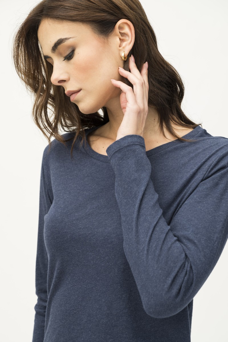 Majestic Filatures | T-shirt basica a maniche lunghe in Cotone Deluxe