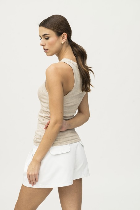 Majestic Filatures | Canotta in viscosa Lurex a costina