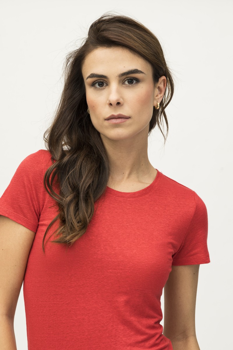 Majestic Filatures |T-shirt bianca basica in lino