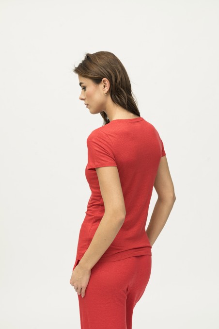 Majestic Filatures |T-shirt bianca basica in lino
