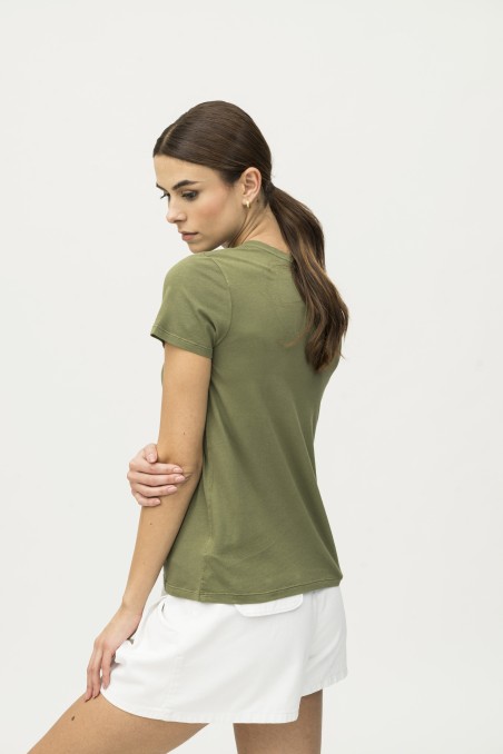 Majestic Filatures | T-shirt scollo a V in Cotone Silk Touch