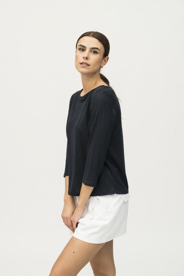 Majestic Filatures | T-Shirt scollo a barchetta regular 2