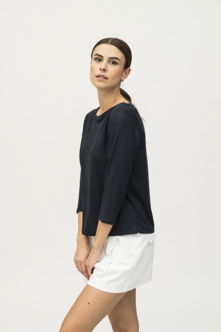 Majestic Filatures | T-Shirt scollo a barchetta regular