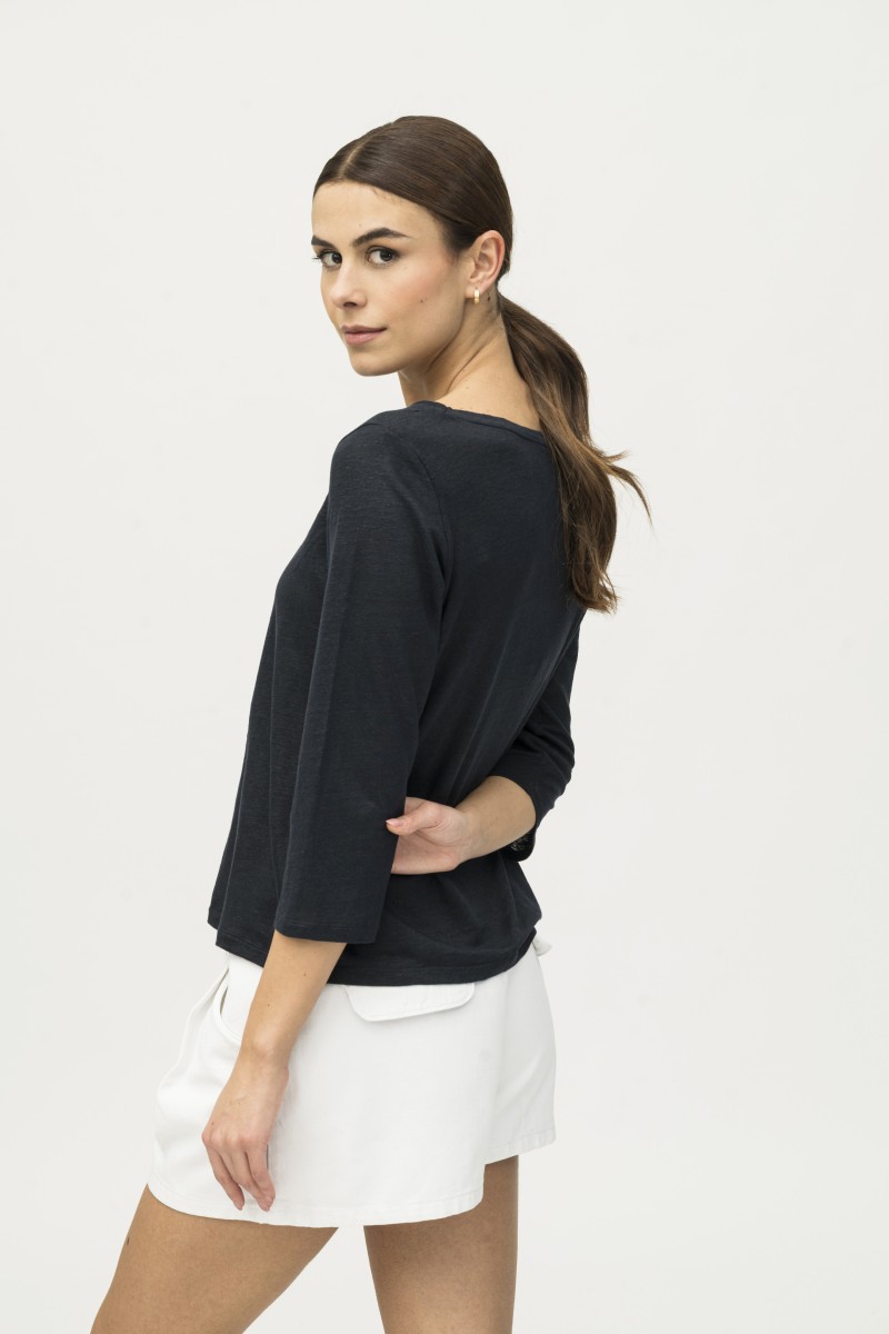 Majestic Filatures | T-Shirt scollo a barchetta regular