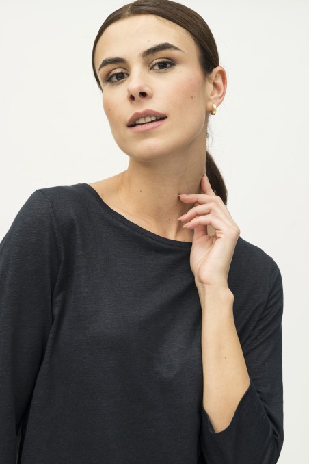 Majestic Filatures | T-Shirt scollo a barchetta regular